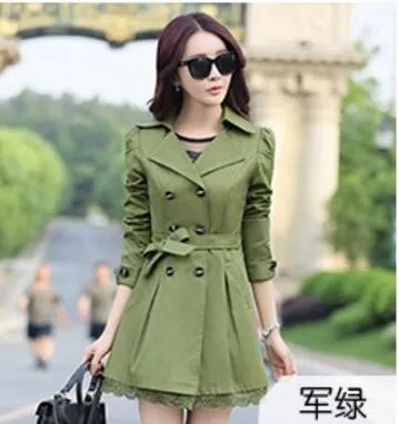 2017 Real Rushed Full Slim Burderry Trench Coat For Women Spring And Autumn Woman Clothing 9 Color Sleeved Party Coats Outwears