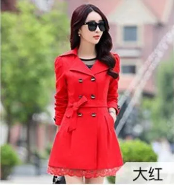 2017 Real Rushed Full Slim Burderry Trench Coat For Women Spring And Autumn Woman Clothing 9 Color Sleeved Party Coats Outwears