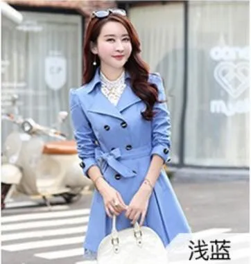 2017 Real Rushed Full Slim Burderry Trench Coat For Women Spring And Autumn Woman Clothing 9 Color Sleeved Party Coats Outwears