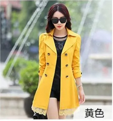 2017 Real Rushed Full Slim Burderry Trench Coat For Women Spring And Autumn Woman Clothing 9 Color Sleeved Party Coats Outwears