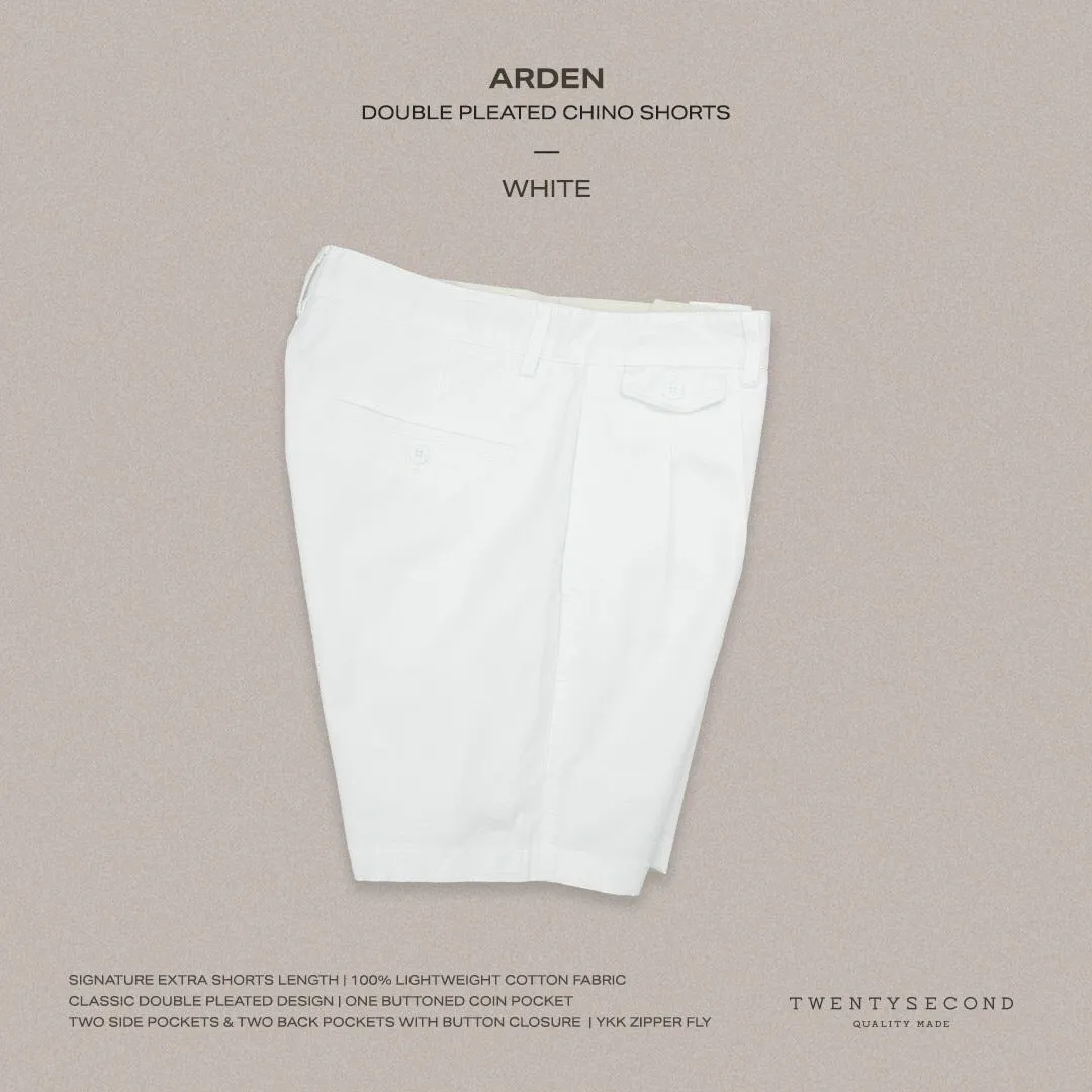 ARDEN PLEATED SHORTS - WHITE
