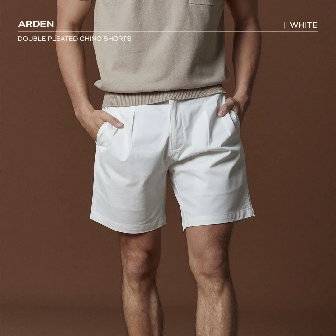 ARDEN PLEATED SHORTS - WHITE