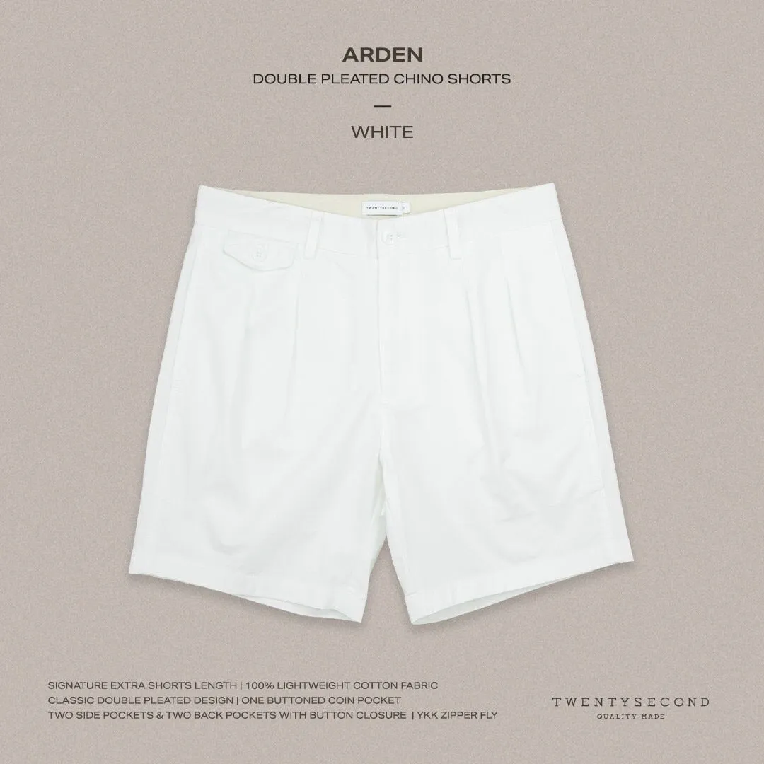 ARDEN PLEATED SHORTS - WHITE