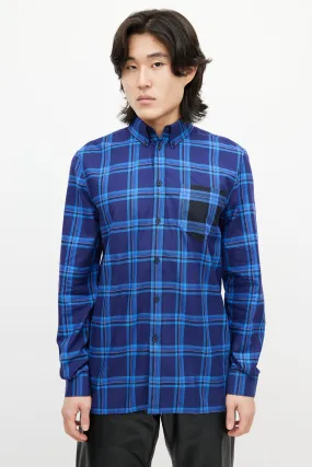 Blue Plaid Button Down Shirt