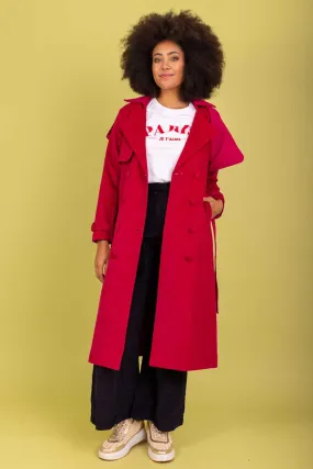 Charlo Amara Cord Cotton Trench Pink