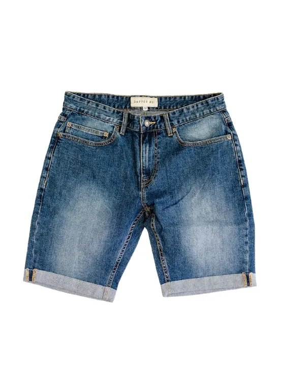 Indigo Wash Jean Shorts