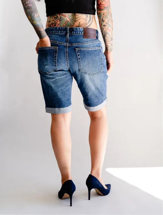 Indigo Wash Jean Shorts