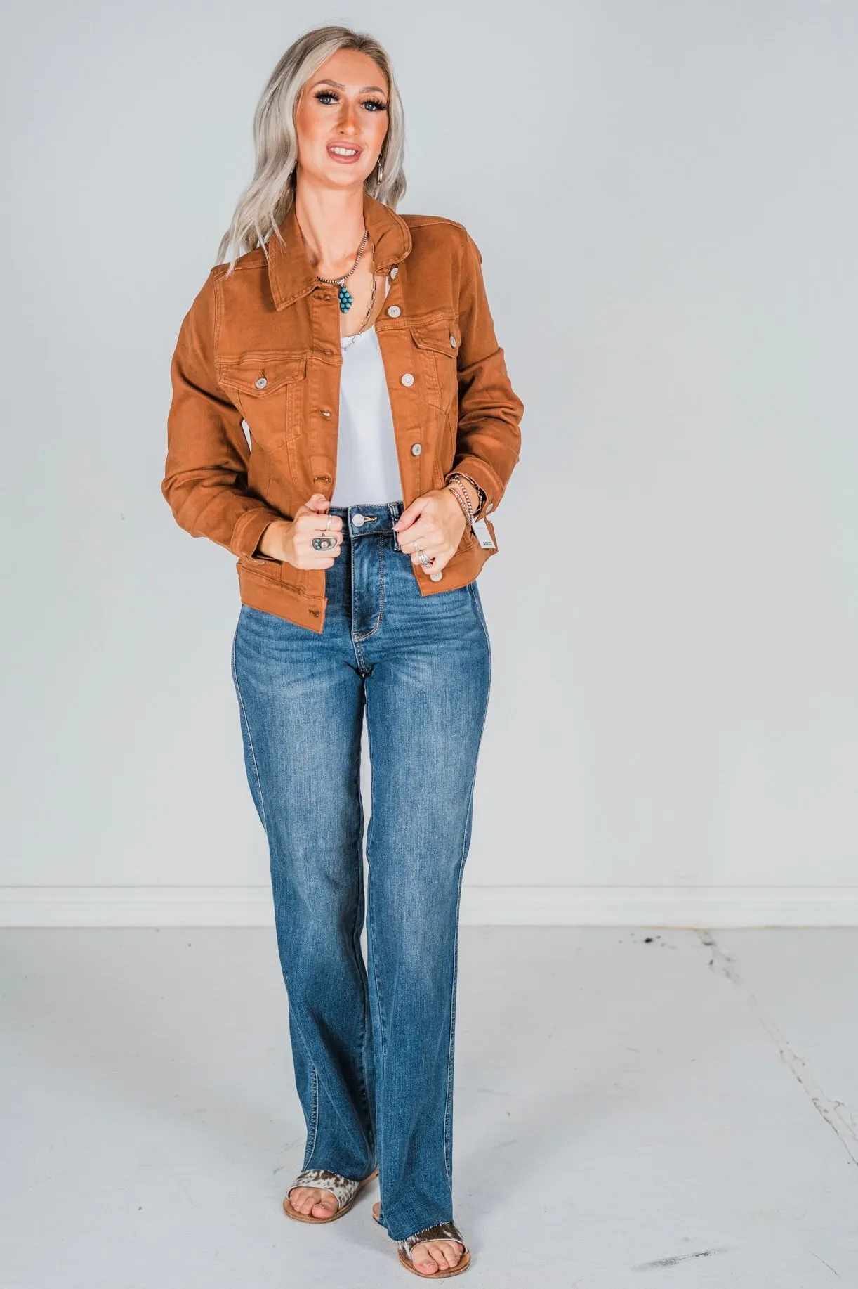 Judy Blue Camel Garment Dyed Jacket
