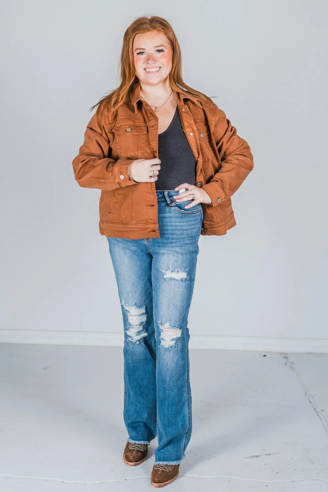 Judy Blue Camel Garment Dyed Jacket
