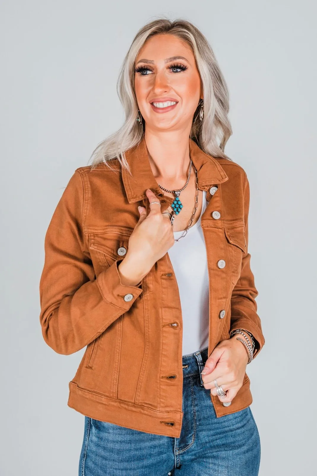 Judy Blue Camel Garment Dyed Jacket