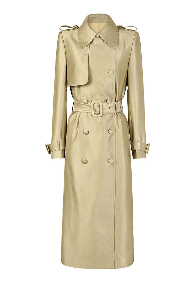 Khaki Classic London Style Long Trench Coat