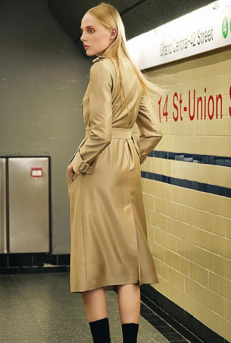 Khaki Classic London Style Long Trench Coat