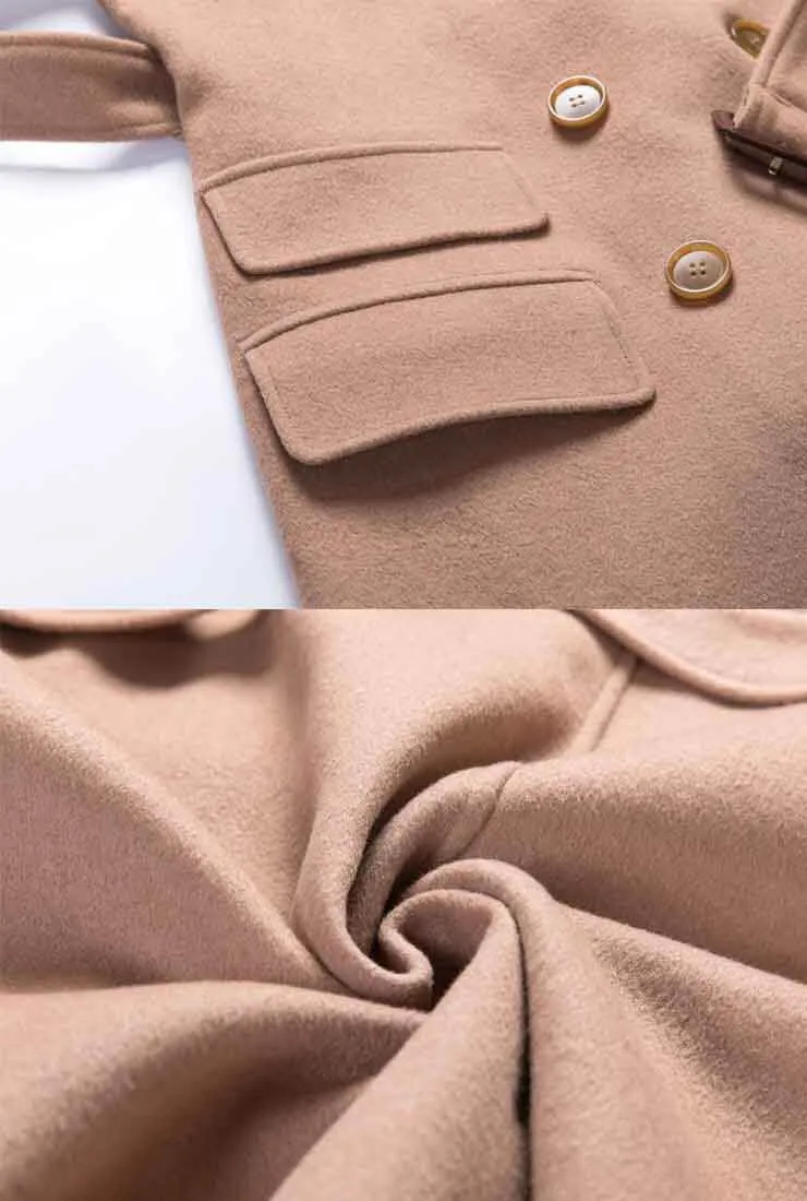 Long Chic Belted Wool Blend Coat
