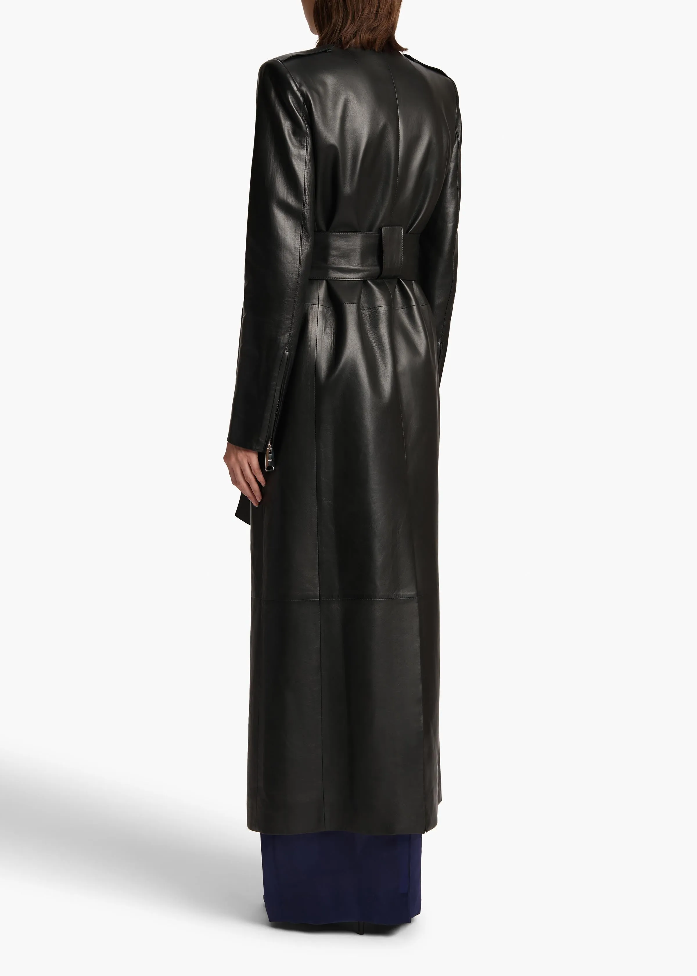 Maxwell Coat in Black Leather