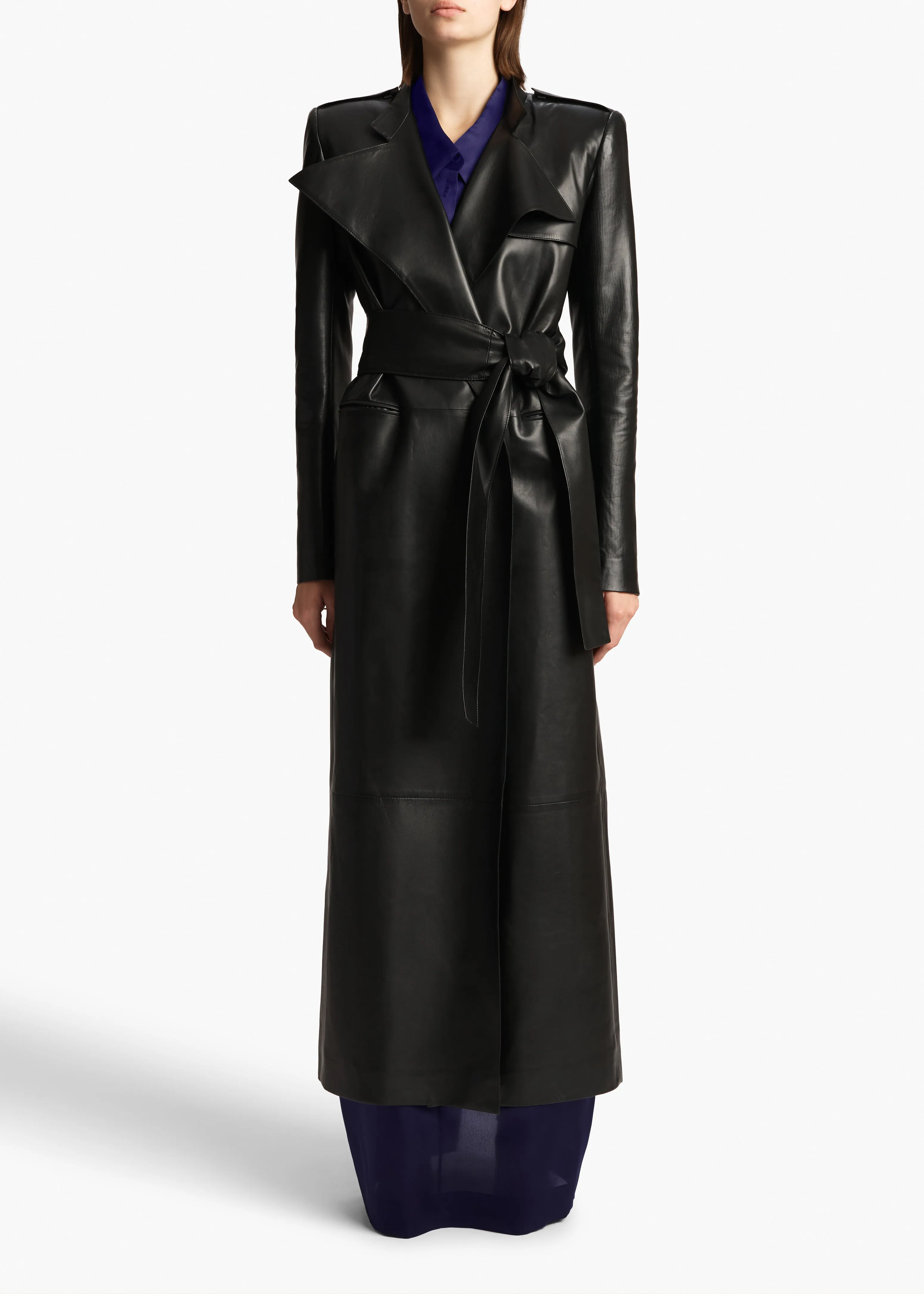 Maxwell Coat in Black Leather