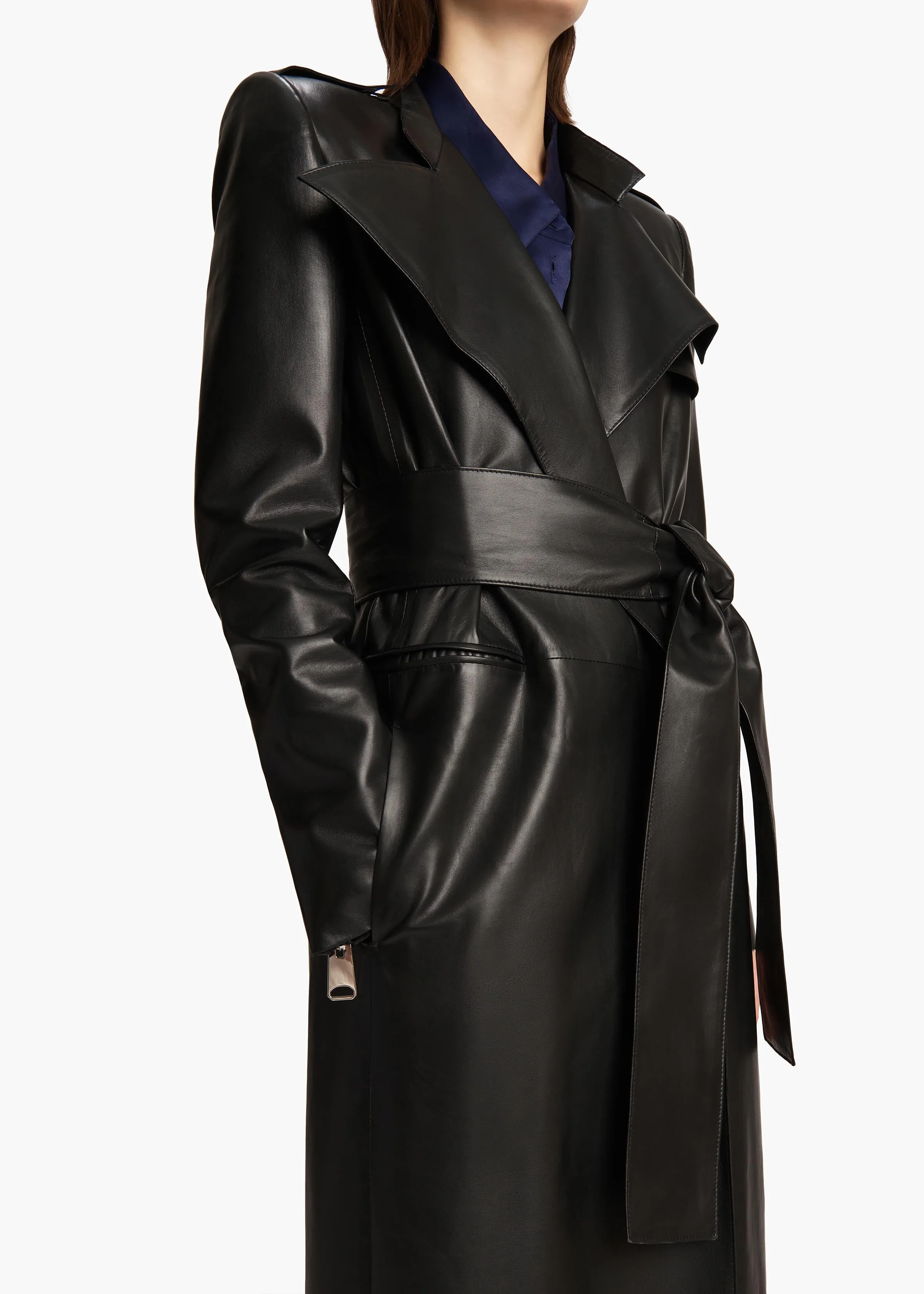 Maxwell Coat in Black Leather