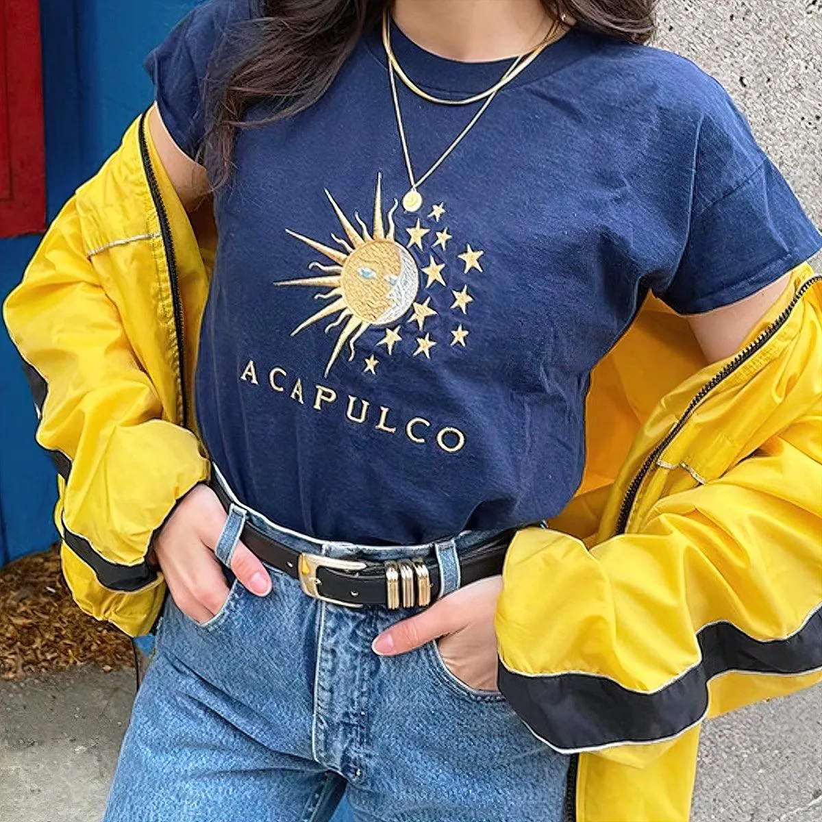 Sun and Moon Acapulco Navy Blue T-Shirt