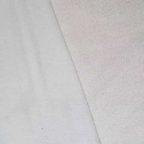 White Brushed Back Knit Fleece Fabric