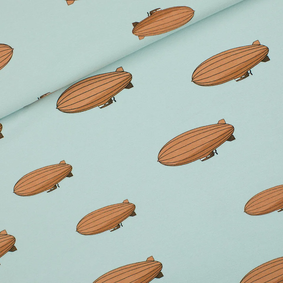 Zeppelins French Terry Fabric by See You At Six, Oeko-Tex 100 Class 1 Certified